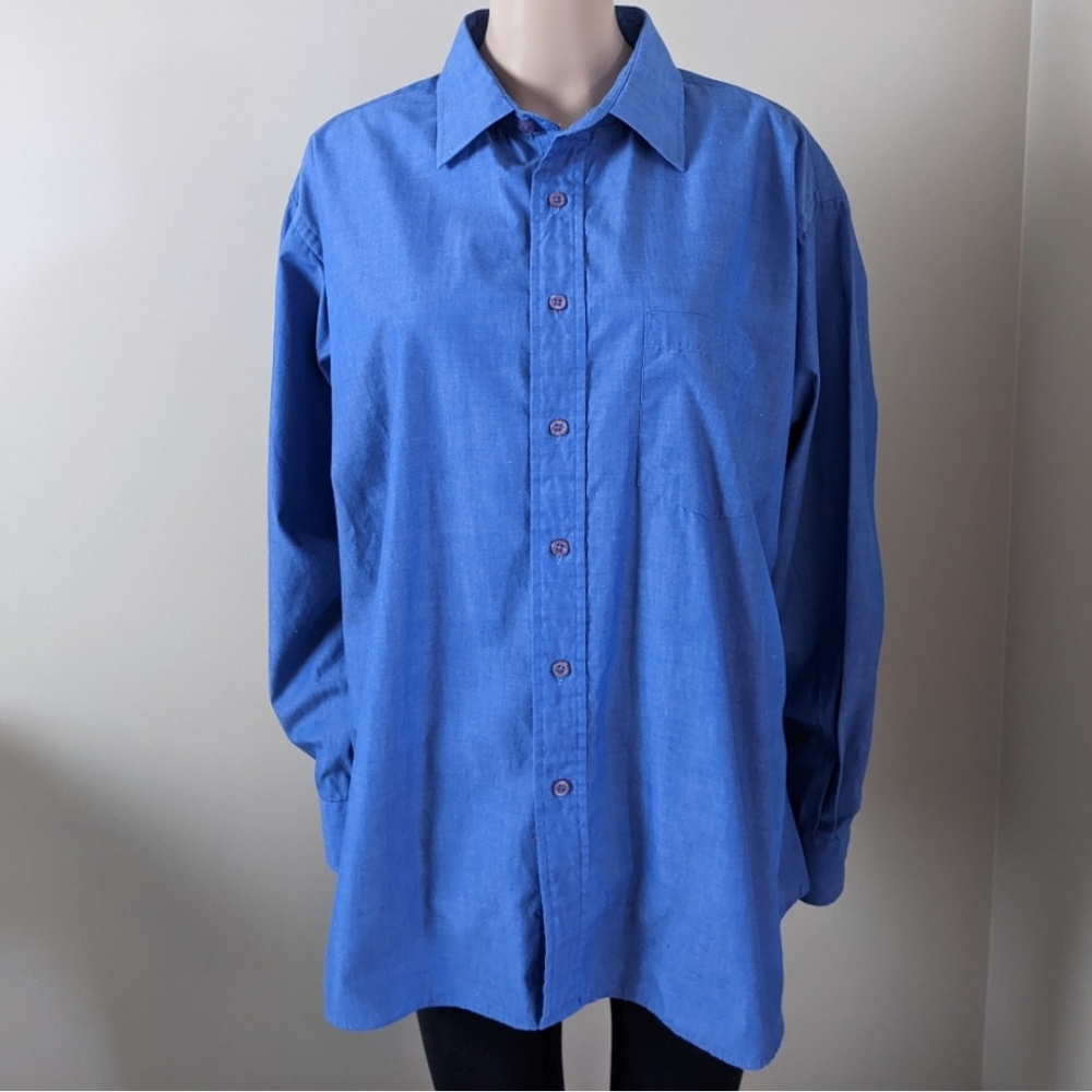 Christian Dior blue dress shirt, men's 17 1/2 L